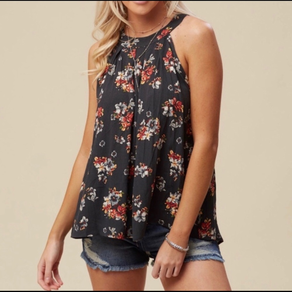 Altar’d State zip high neck tank floral XS